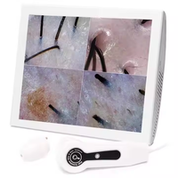 Analyseur de peau et de cheveux de bureau, analyse du visage, imagerie haute résolution, écran tactile 15 pouces, détection 4 spectres pour usage commercial