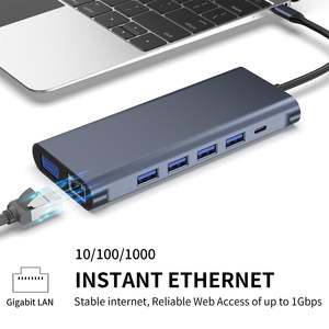 Base de Conexión USB-C 12 en 1 Personalizada X527 con Doble Ranura SD, Ranura TF, USB 3.1, USB-C 10 Gbps, PD 100 W, RJ45 y Audio de 3.5 mm para Computadora - Product Image 5