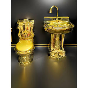 European-<strong>Style</strong> Palace Gold <strong>Retro</strong> Hotel Embossed One Piece Ceramic Toilet Seat Modern Design S-Trap Creative <strong>Bathroom</strong> Mute Large - Product Image 3