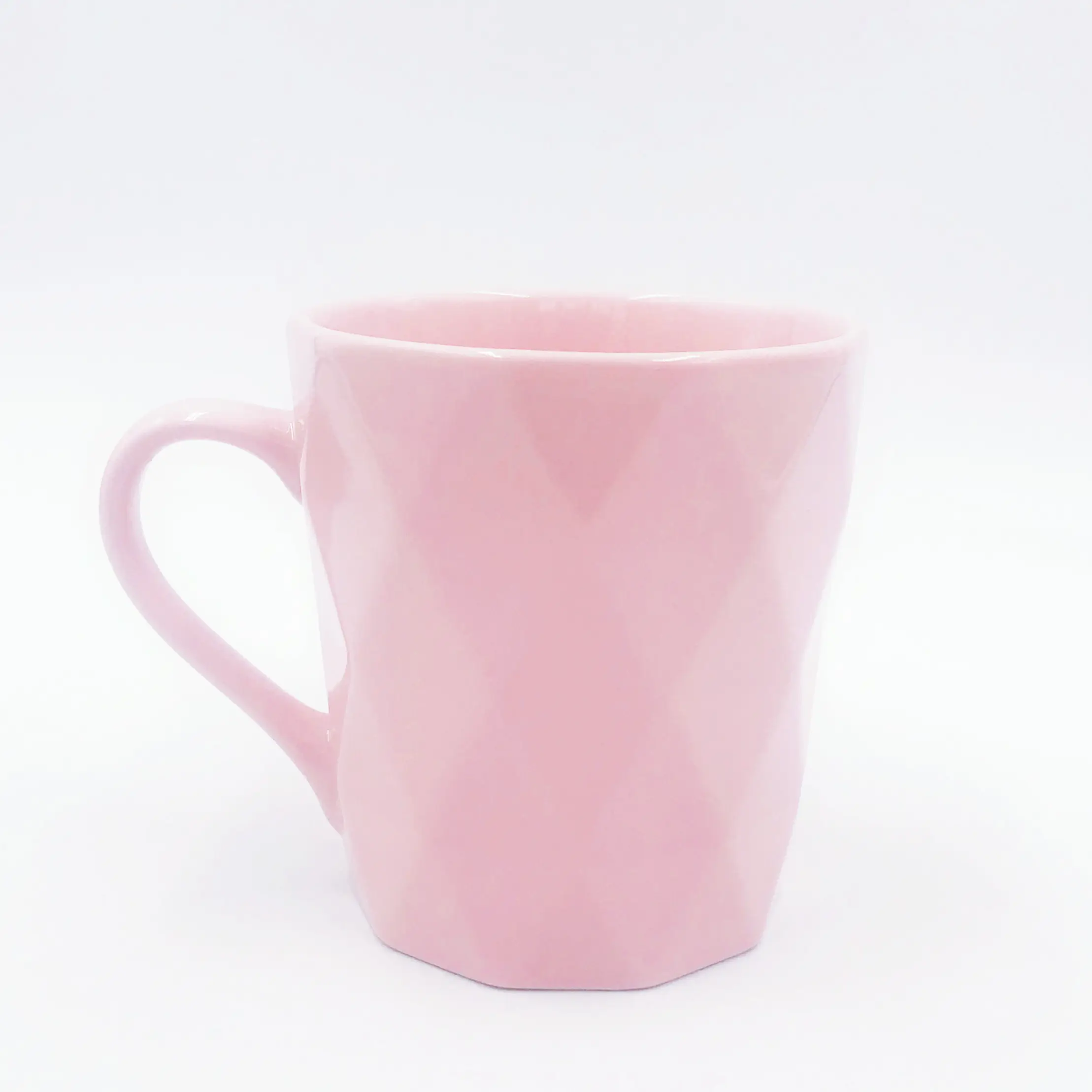 נורדי סגנון מובלט יהלומי דפוס מותאם אישית בצבע זיגוג קרמיקה קפה ספל חלב כוסות עם ידית