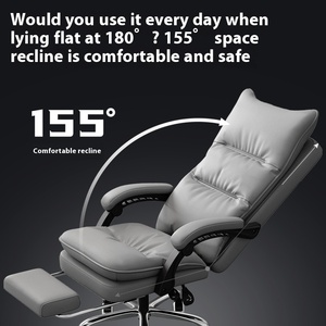 Silla ergonómica de cuero para oficina y juegos, sofá reclinable para el hogar y el dormitorio, diseño moderno - Product Image 4