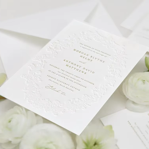 Suite d'invitations de mariage personnalisées de luxe élégantes, imprimées <span class=keywords><strong>en</strong></span> typographie, ensemble d'invitations sur mesure pour mariage - Product Image 1