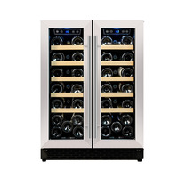 Réfrigérateur à vin et boissons électrique 120L pour usage domestique et extérieur, double zone, avec dégivrage automatique, capacité de 40 bouteilles, cave à vin intégrée