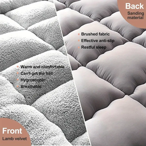 Matras lantai Jepang mewah, atasan kain berlapis tekstur lembut poliester bantalan tidur berkemah bantalan tidur tidak licin dapat dicuci dapat dilipat - Product Image 3