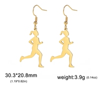 Pendientes de Acero Inoxidable para Mujer, Regalo de Cumpleaños, Deportes, Correr, Trotar, Ejercicio, Joyería al por Mayor