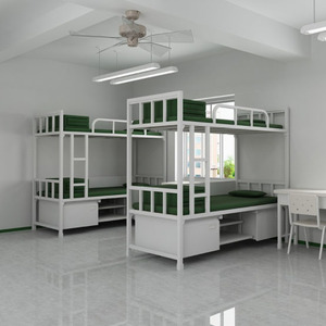 سرير معدني مرتفع بطابقين من الفولاذ الفضي لفندق شبابي وفتحة نوم أثاث غرف نوم مدرسي - Product Image 6