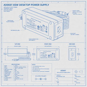 Alimentation électrique de bureau AC/DC 12V 65W d'origine avec certification UL FCC GS ETL CE UKCA SAA BIS Protection de sécurité certifiée OEM ODM - Product Image 2