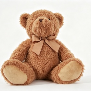 Oso de peluche personalizado con lazo de cinta, oso de peluche marrón claro, oso de peluche clásico con lazo, oso de peluche sentado. - Product Image 6
