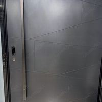 Portes d'entrée principales contemporaines de style américain Grandsea, portes pivotantes en aluminium, portes d'entrée extérieures noires pour maisons et villas