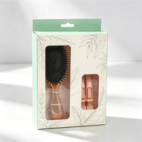 Boîte à brosse à cheveux en carton pliable recyclable, conçue sur mesure, avec laminage mat et fenêtre en PVC