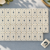 Jeu de Mahjong américain en acrylique, tuiles gravées double face, motifs Lune, Tarot, Lapin, Dragon, jeu de Mahjong de luxe personnalisé