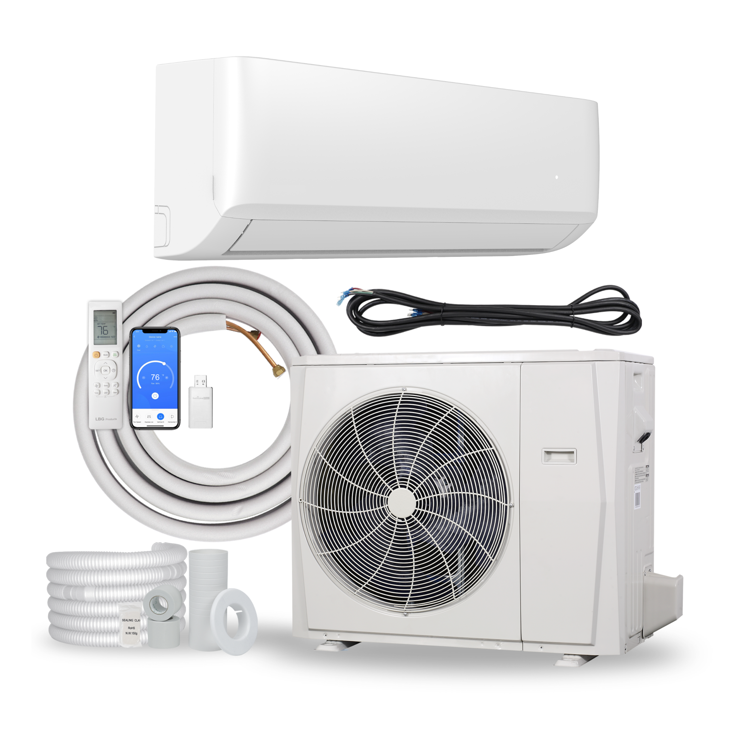 USA Market Household Appliance Ductless Mini Split Wall Mounted Type Inverter Air Conditioning