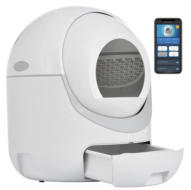 Self-Cleaning Cat Litter Box,Large Automatic Cat Litter Box With APP Control, Smart Health Monitor for Multiple Cats