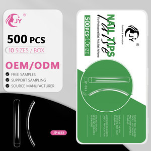 ปลายเล็บปลอม JIEYU PMMA/ABS ขนาด XXXL แบบเต็มเล็บ ยาว ใส ทรง C สำหรับผู้เริ่มต้น ใช้ทำเล็บเองที่บ้านหรือร้านทำเล็บ - Product Image 1