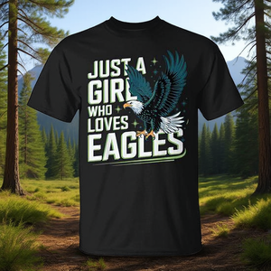 T-shirt Just A Girl Who Loves Eagles pour femmes, filles et enfants - Product Image 3