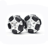 Roue omnidirectionnelle 14145 de 60 mm, double roue omnidirectionnelle en aluminium, 10 rouleaux, 360° °   Robot AGV en nylon PE, capacité de charge de 3 kg