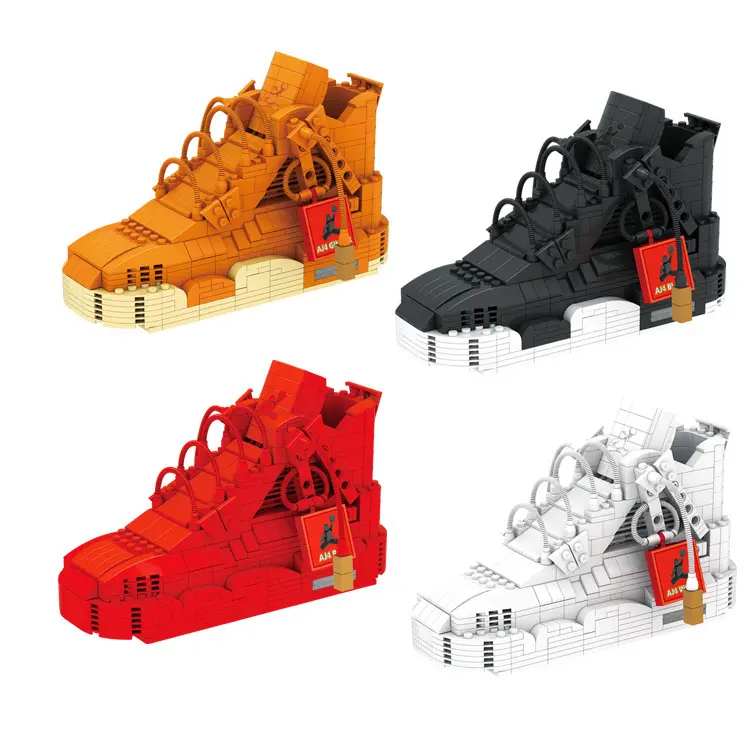 Xrh Trẻ Em Khối Đồ Chơi Hơi Nước Các Mặt Hàng Tự Làm Lắp Ráp Đồ Chơi Bóng Rổ A-J Giày Mô Hình Sneaker Mô Hình Sneaker Khối Thiết Lập