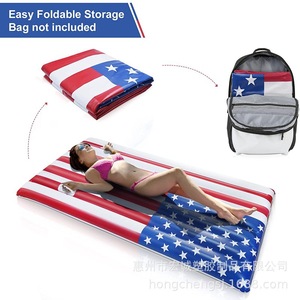 Inflatable Floating Raft 185x110cm American Flag Design Outdoor Beach Pool Float PVC Material Resort Use - Product Image 3