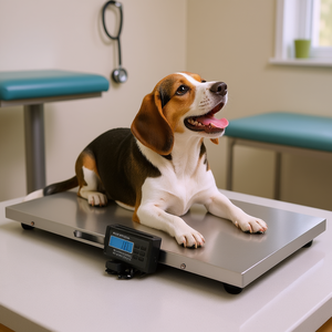 เครื่องชั่งสัตว์เลี้ยงดิจิตอลสแตนเลส ขนาด 40.6x20.9 นิ้ว สำหรับสุนัข แพะ และสัตว์อื่นๆ รับน้ำหนักได้ 500 กก. พร้อมหน้าจอ LCD - Product Image 2