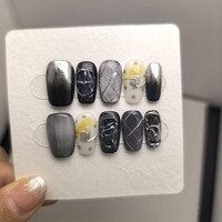 Faux ongles à presser élégants et magnifiques, faits à la main, durables et réutilisables, fournitures pour ongles, vente en gros
