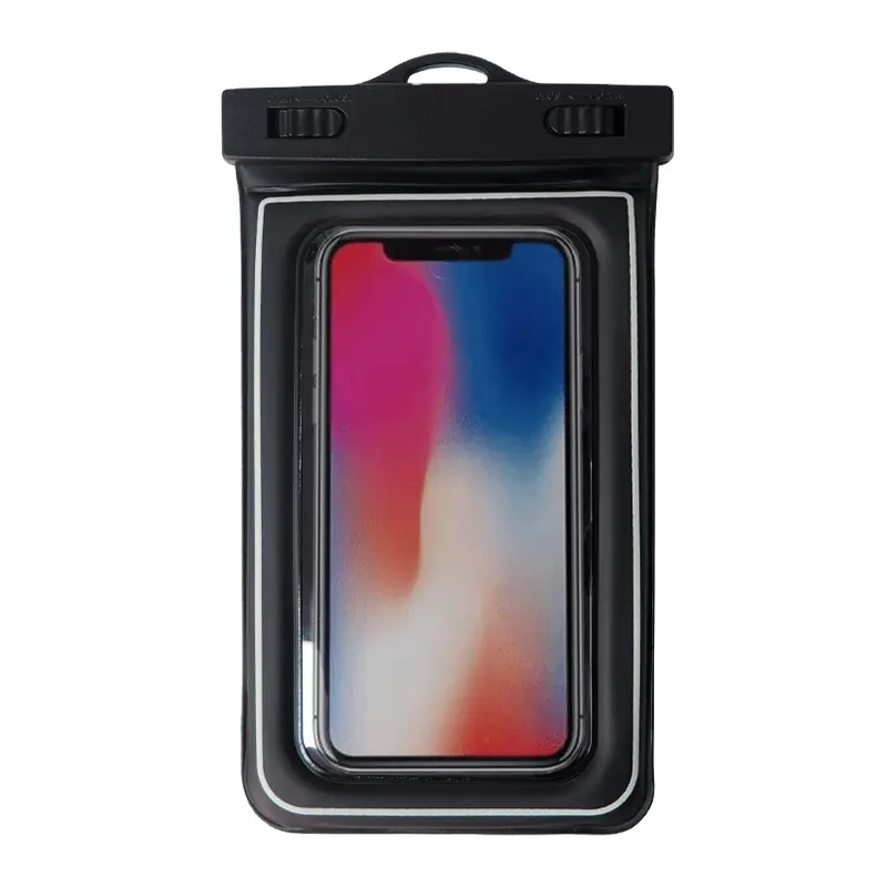 Luminous PVC waterproof mobile phone bag  case for smart phone for swimming outdoor sports