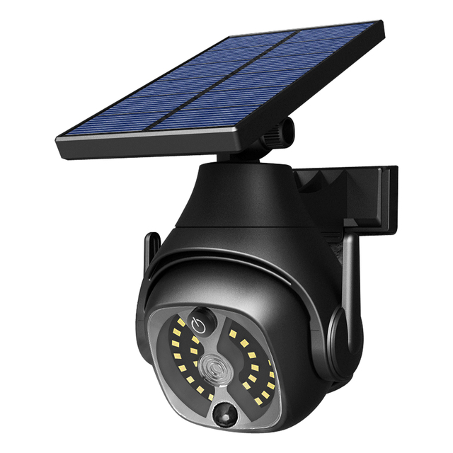 Solar Powered Security Lights Dummy Camera Design with Motion Sensor 3 Working Modes Remote Control