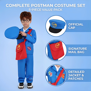 ชุดคอสเพลย์เด็กไปรษณีย์ ชุดแต่งกายพนักงานไปรษณีย์สำหรับเด็ก - Product Image 4