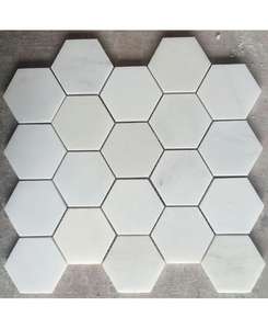 אבן ש "ס בריכת שחיה באיכות גבוהה פסיפס זהב לבן אריחים אריחים פסיפס שיש משושה לקישוט קיר - Product Image 4