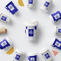 Gobelet en papier kraft jetable à paroi simple de 12 oz avec revêtement PE, logo personnalisé, couvercle de 90 mm pour café et thé chaud