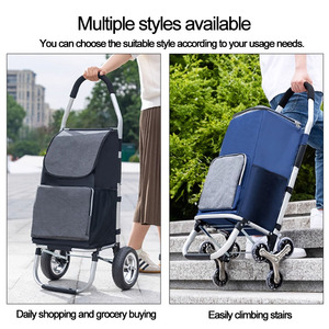 Nhiệm Vụ Nặng Nề 50Kg Công Suất Mua Sắm Xe Đẩy Gấp Hàng Tạp Hóa Giỏ Hàng Tay Đẩy Giỏ Hàng Cho Mua Sắm Với Bánh Xe <span class=keywords><strong>2</strong></span>/6 Và Lớn Túi Mát Mẻ - Product Image 2