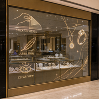 Film LED transparent adhésif pour vitrine de bijouterie, affichage publicitaire sur verre