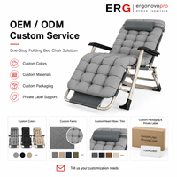 Ergonovapro Lit de repos pliant multi-positions réglable, transat de bureau portable, lit de camping, chaise de patio extérieur robuste