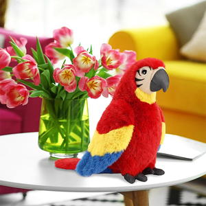 Venta al por mayor de fábrica: Peluche de loro macaw de 9.8 pulgadas, súper suave, con corona roja, ideal para regalos de cumpleaños y recuerdos de fiesta. - Product Image 4