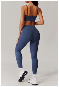 Ropa deportiva para gimnasio, ropa de Yoga, ropa de gimnasio, ropa de entrenamiento, conjunto de ropa deportiva con estampado dorado sin costuras para mujer - Product Image 5