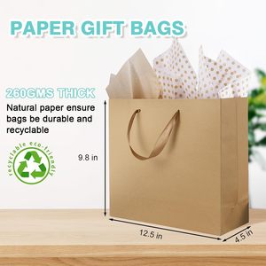 Premium Ribbon Handle Paper Gift <strong>Bags</strong> Reusable Luxury Boutique Shopping <strong>Bag</strong> <strong>for</strong> Wedding Birthday <strong>Party</strong> Packaging - Product Image 1