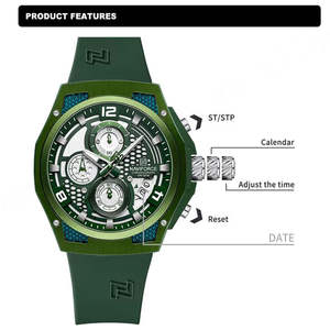 Nouvelle montre chronographe à quartz pour homme 8051 Sport Business 40 mm, bracelet en acier inoxydable, marque tendance, directement de l'usine - Product Image 3