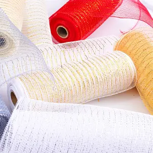 Wholesale Christmas <strong>Deco</strong> PP <strong>Mesh</strong> Rolls 10 Inch Decorative Poly <strong>Mesh</strong> <strong>Ribbons</strong> for Xmas Wreathes - Product Image 5