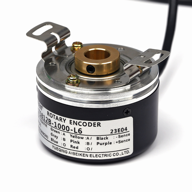 12mm Full Hollow Shaft Double Axle Extended Wheel structure Type 58mm Side Outlet Wire Incremental Rotary Encoder 1000 P/R