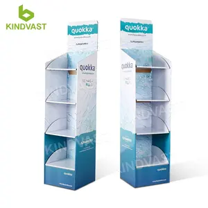 Promotion personnalisée Pop Up carton ondulé de présentation en eau claire boissons expéditeur présentoirs au sol support pour boissons