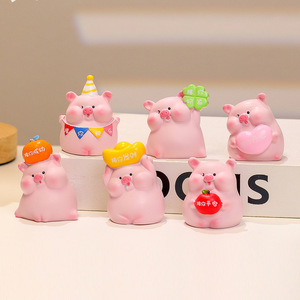 Figura Decorativa de Cerdito de la Suerte, 3.9 Pulgadas, Acabado Brillante, Decoración para el Hogar u Oficina, Juguete de Regalo - Product Image 1