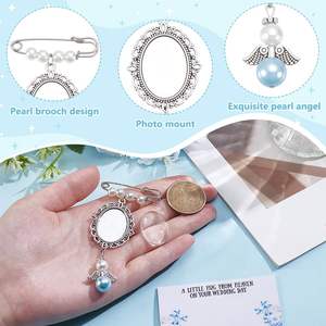 Épinglette PLIGREAT en métal bleu avec strass pour bouquet <span class=keywords><strong>de</strong></span> mariée, cadeau idéal pour mariage et enterrement <span class=keywords><strong>de</strong></span> vie <span class=keywords><strong>de</strong></span> jeune fille - Product Image 3