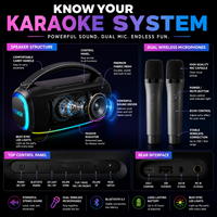 Altavoz Inalámbrico Metálico para Exteriores de 40W, Sistema de Audio Profesional, Caja de Música con Radio, RGB, Ruido Blanco Electrónico