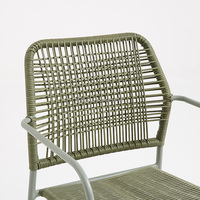 Fauteuil de Jardin Vert Moderne pour Extérieur, Chaise de Restaurant et Patio en Rotin Synthétique Étanche, Fauteuil Repas d'Extérieur Abordable