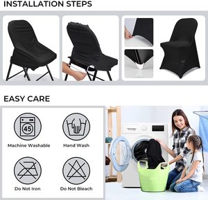 LOGO personnalisé <span class=keywords><strong>de</strong></span> haute qualité et durable utilisant diverses housses <span class=keywords><strong>de</strong></span> chaises pliantes en spandex pour salle à manger - Product Image 5