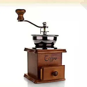 Manual Coffee Grinder with Ceramic Burrs Vintage Style Wooden Coffee Grinders Coffee bean Mill Grinder Roller