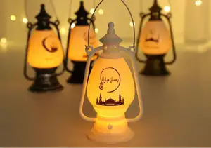 Urlaub Dekoration Handwerk Kunststoff Material Ramadan Laterne Licht Eid Mubarak LED Laterne