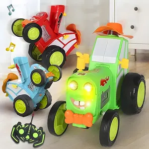 Carro de brinquedo dupla face com faróis e música, carro de controle remoto rápido de caminhões RC, carro de salto louco, brinquedo novo