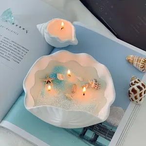 เทียนหอมอโรมาเธอราพีเทียนหอมระเหยถั่วเหลืองรูปทรงเปลือกหอยสไตล์ยุโรปทำด้วยมือโหลเซรามิกรูปเปลือกหอยสไตล์คริสมาสต์วันเกิดบ้านของตกแต่งบรรยากาศ - Product Image 4