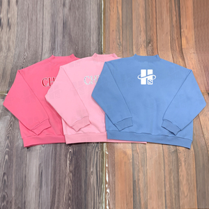 Women's New Stylish Cotton Polyester Blended Gym Fitness Sweatshirt Custom <b>Screen</b> Print Design Loose Mock Neck Sweatshirt - Product Image 5