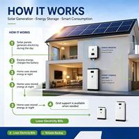 Kit Penyimpanan Energi Surya Rumah Tangga Tumpuk, Smart LiFePO4 20.48kWh untuk Atap PV Hybrid Grid, Sistem Tenaga Rumah Tangga